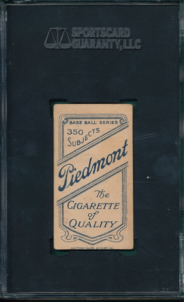 1909-1911 T206 Knight, Bat, Piedmont Cigarettes SGC 55 