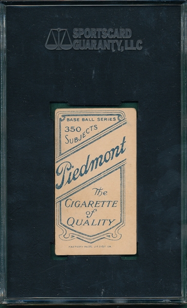 1909-1911 T206 Street, Catching, Piedmont Cigarettes SGC 55 