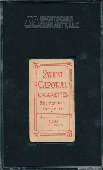 1909-1911 T206 Donlin, Bat, Sweet Caporal Cigarettes SGC 40 