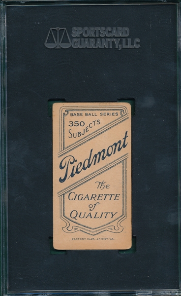 1909-1911 T206 Burns Piedmont Cigarettes SGC 40 