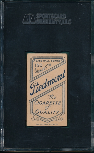 1909-1911 T206 Clarke, J. J., Piedmont Cigarettes SGC 40 