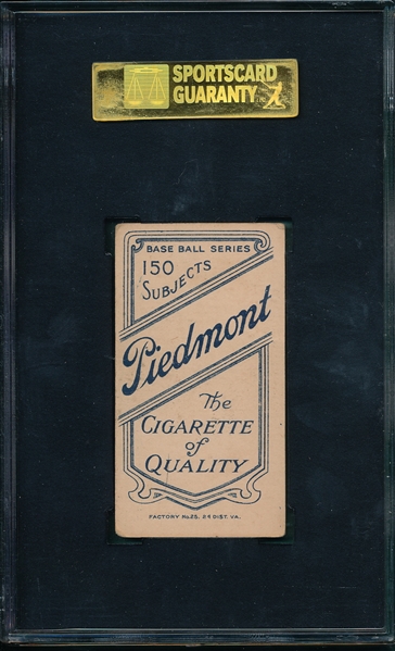 1909-1911 T206 Durham Piedmont Cigarettes SGC 40 