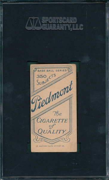 1909-1911 T206 O'Hara, NY, Piedmont Cigarettes SGC 40 