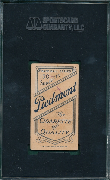 1909-1911 T206 Lundgren, Chicago, Piedmont Cigarettes SGC 20 *Presents Better*