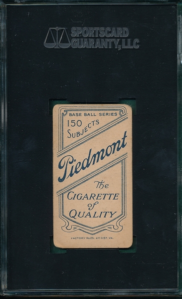1909-1911 T206 Mathewson, White Cap, Piedmont Cigarettes SGC 35