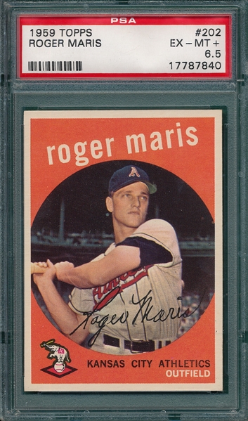 1959 Topps #202 Roger Maris PSA 6.5