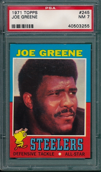 1971 Topps FB #245 Joe Greene PSA 7 *Rookie*