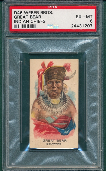 1920s Weber Baking D46 Indians Chiefs, Great Bear, PSA 6