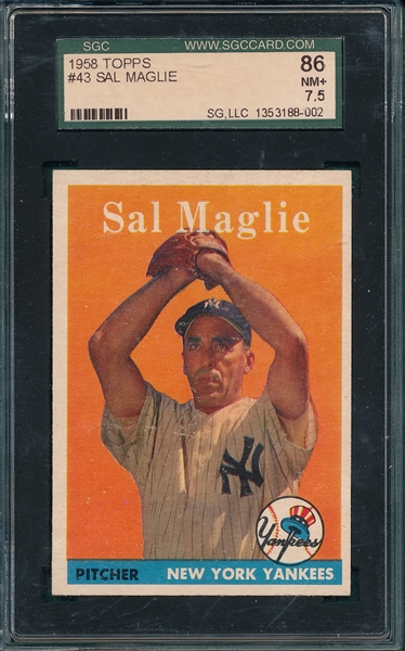 1958 Topps #43 Sal Maglie SGC 86