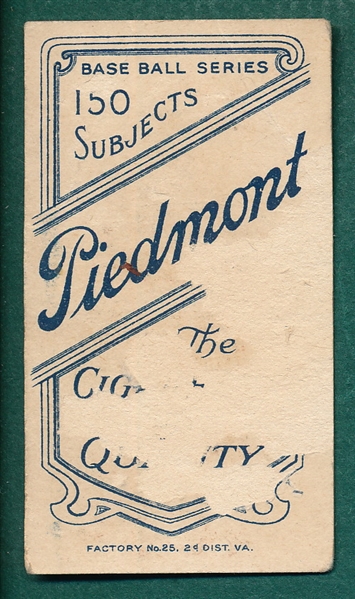 1909-1911 T206 Lundgren, Chicago, Piedmont Cigarettes