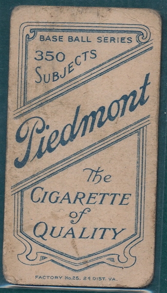 1909-1911 T206 Jennings, Portrait Piedmont Cigarettes