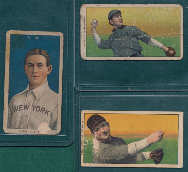 1909-1911 T206 Birmingham, Chase, Blue and Powell, Lot of (3) 