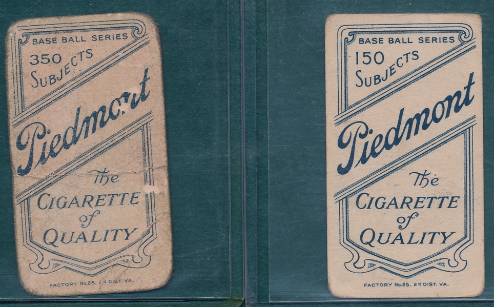 1909-1911 T206 Burch, Batting & Titus Piedmont Cigarettes, Lot of (2) 