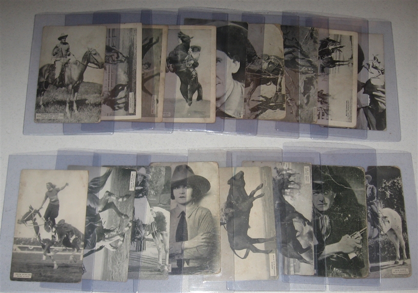 1925 Western And Rodeo Partial Set (39/64) Plus (4) 1920s U & U Western Arcade Cards