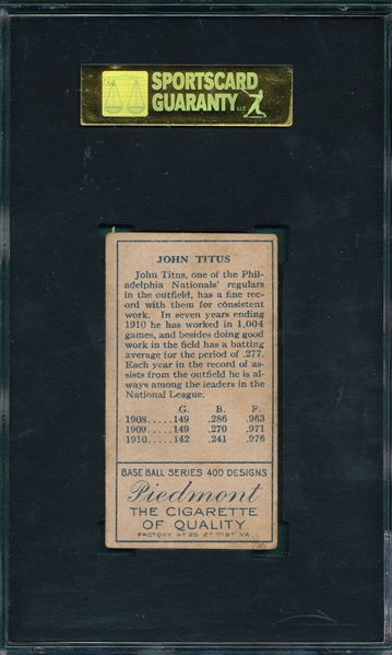 1911 T205 Titus Piedmont Cigarettes SGC 50