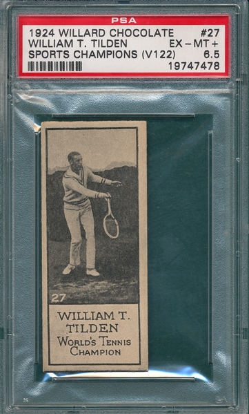 1924 V122 #27 William Tilden Willard Chocolate PSA 6.5