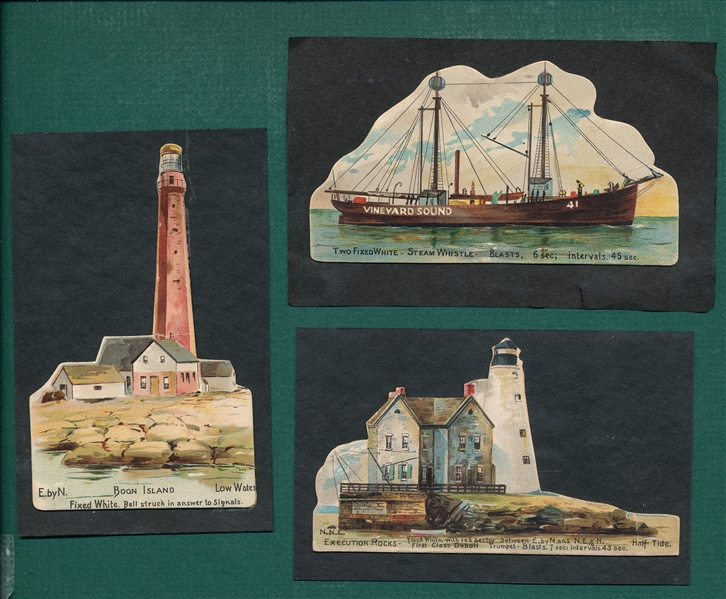 1889 N119 Lighthouses Duke Tobacco Card Die Cuts Lot of (18)