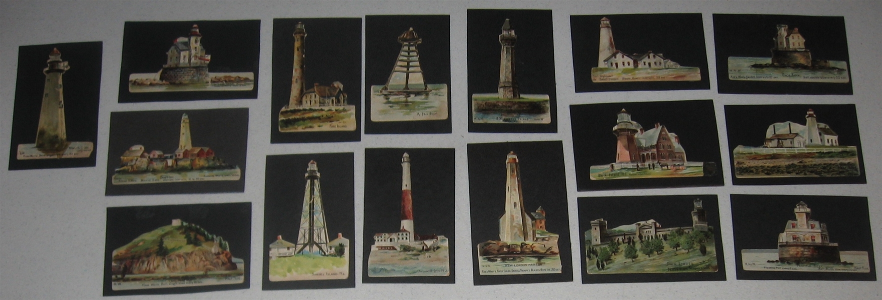 1889 N119 Lighthouses Duke Tobacco Card Die Cuts Lot of (18)