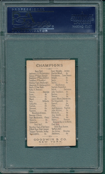 1887 N162 Snapper Garrison Goodwin Champions PSA 4.5