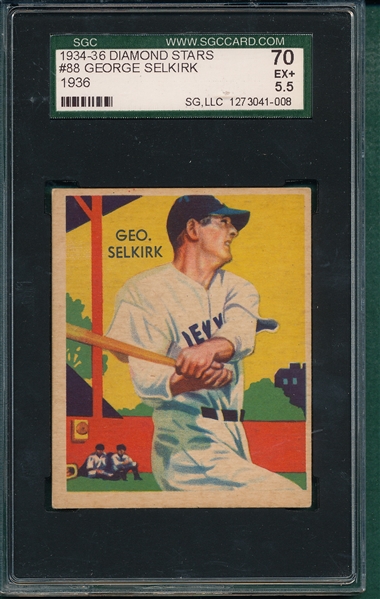1934-36 Diamond Stars #88 George Selkirk SGC 70