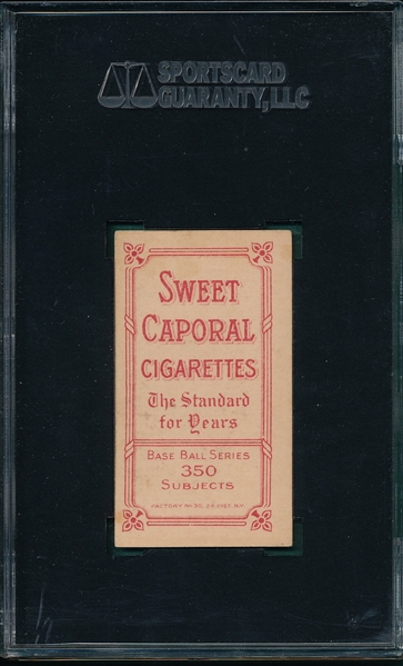 1909-1911 T206 Downey, Batting, Sweet Caporal Cigarettes SGC 80