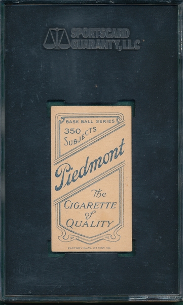 1909-1911 T206 Purtell Piedmont Cigarettes SGC 45