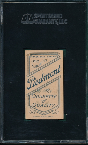 1909-1911 T206 Rhoades, Hands At Chest, Piedmont Cigarettes SGC 50