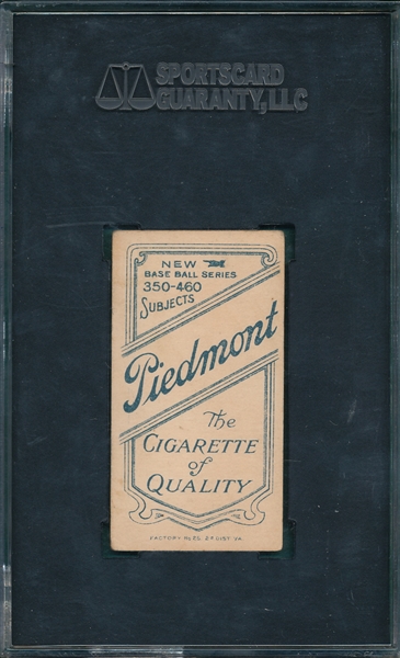 1909-1911 T206 Willis, Bat, Piedmont Cigarettes SGC 50