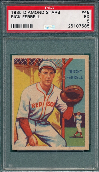 1934-36 Diamond Stars #48 Rick Ferrell PSA 5