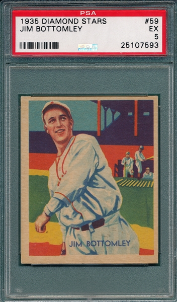 1934-36 Diamond Stars #59 Jim Bottomley PSA 5