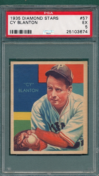 1934-36 Diamond Stars #57 Cy Blanton PSA 5