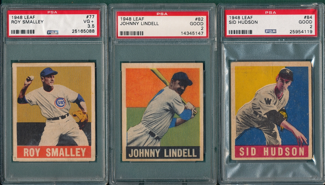 1948 Leaf Lot of (5) W/ #77 Smalley PSA 
