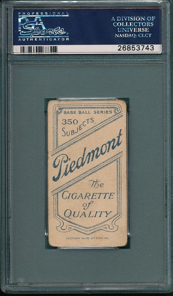 1909-1911 T206 Miller, Molly, Piedmont Cigarettes PSA 2