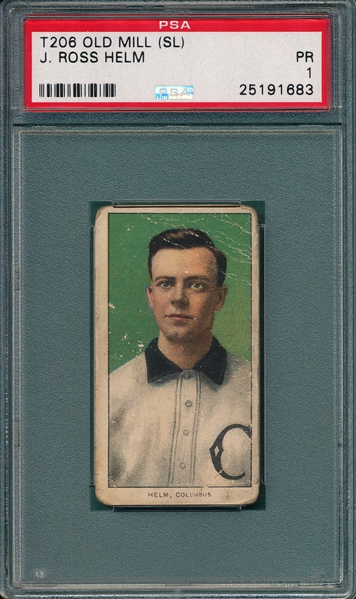 1909-1911 T206 Helm Old Mill Cigarettes PSA 1