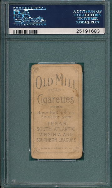 1909-1911 T206 Helm Old Mill Cigarettes PSA 1