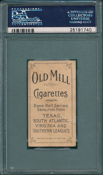 1909-1911 T206 Manion Old Mill Cigarettes PSA 1