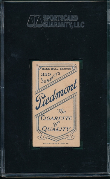 1909-1911 T206 Griffith, Portrait, Piedmont Cigarettes SGC 60