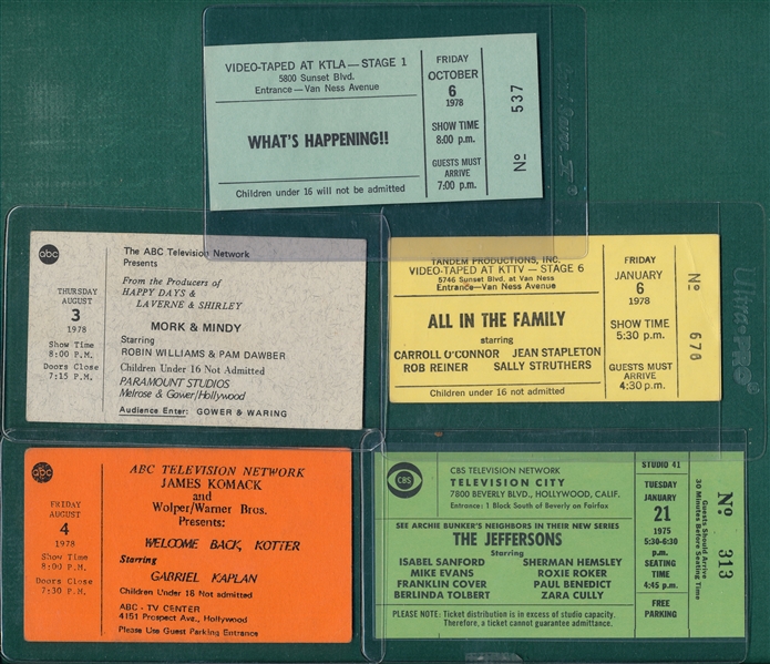 Entertainment & TV Shows Tickets Lot of (7)