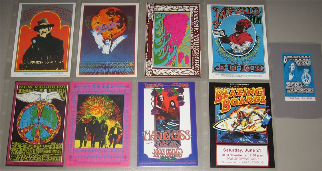 1960s Psychedelic Postcards, Handbills, Tickets, Lot of (9)