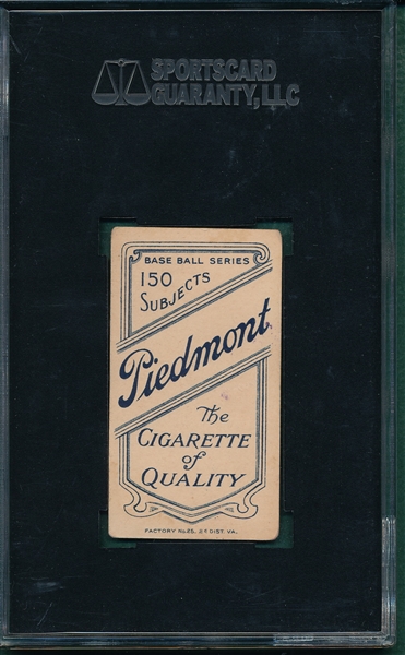 1909-1911 T206 Christy Mathewson, Portrait, Piedmont Cigarettes SGC 50