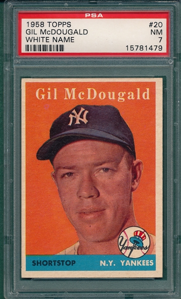 1958 Topps #20 Gil McDougald PSA 7