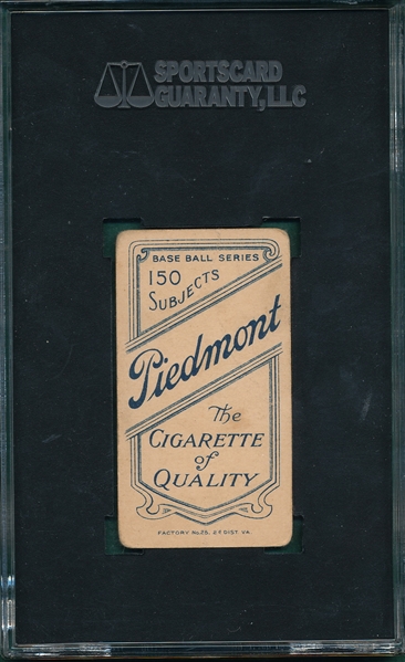 1909-1911 T206 Evers, Portrait, Piedmont Cigarettes SGC 20