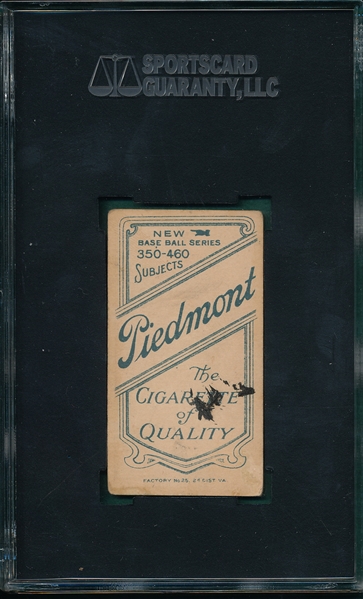 1909-1911 T206 Chance, Yellow, Portrait, Piedmont Cigarettes SGC 20