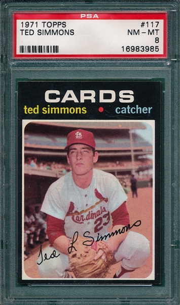 1971 Topps #117 Ted Simmons PSA 8 *Rookie*