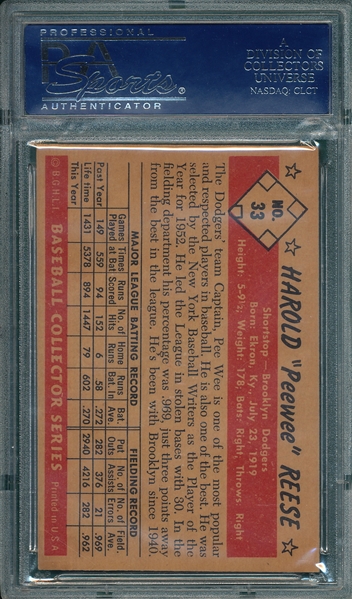 1953 Bowman Color #33 Pee Wee Reese PSA 4