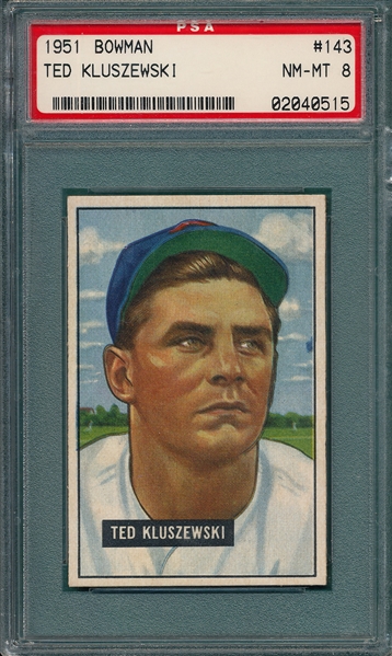 1951 Bowman #143 Ted Kluszewski PSA 8 