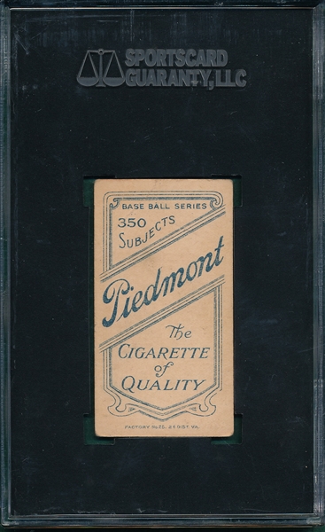 1909-1911 T206 Smith, Sid, Piedmont Cigarettes SGC 40 *Southern League*