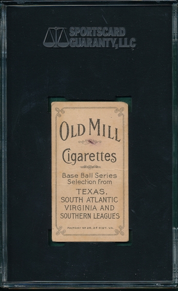 1909-1911 T206 Mullaney Old Mill Cigarettes SGC 20 *Southern League*