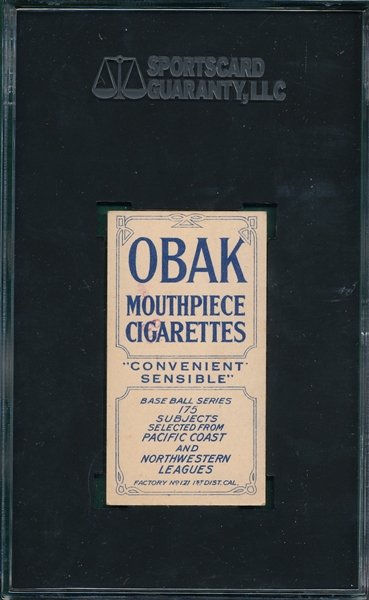 1910 T212-2 La Longe Obak Cigarettes SGC 84 *Highest Graded*