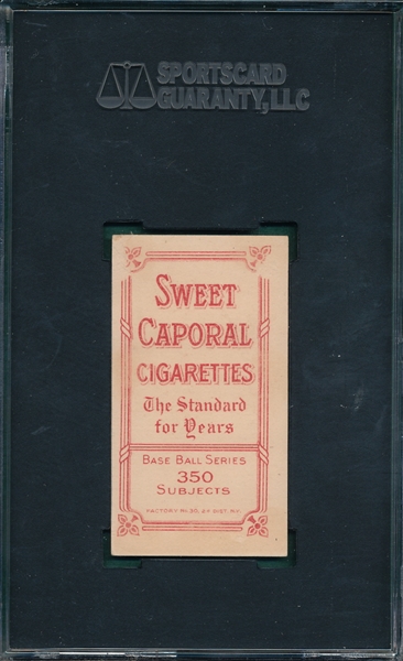 1909-1911 T206 Brain Sweet Caporal Cigarettes SGC 20 *Presents Much Better*